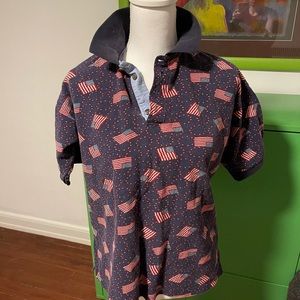 Vintage American Flag Polo - Medium